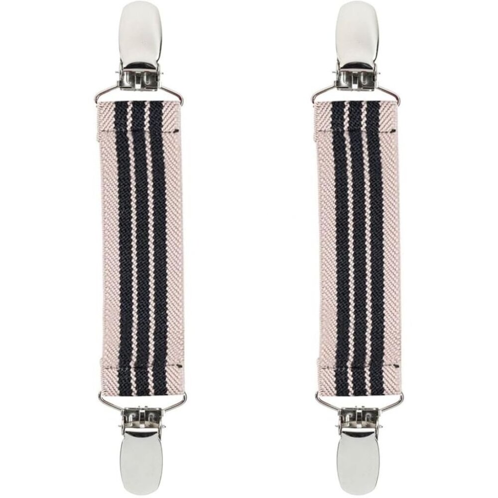 Hold’Em 1” Boot Straps Leg Pant Stirrup Elastic Extra Heavy Clips - Beige/Black